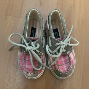 Sperry Top-sider Bahama pink plaid toddler shoe - size 5.5